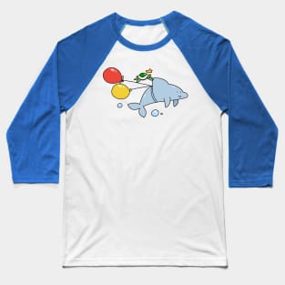 Turtle and Dolphin with Balloons Baseball T-Shirt